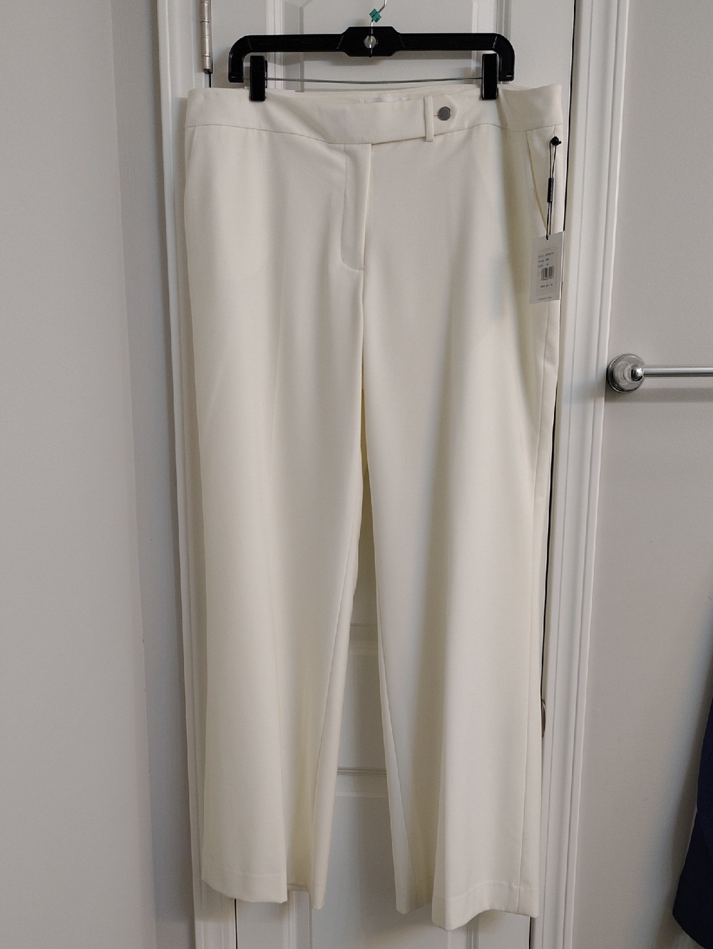 Calvin Klein Classic Fit Wide-Leg Cream Pants Sz. 16 NWT